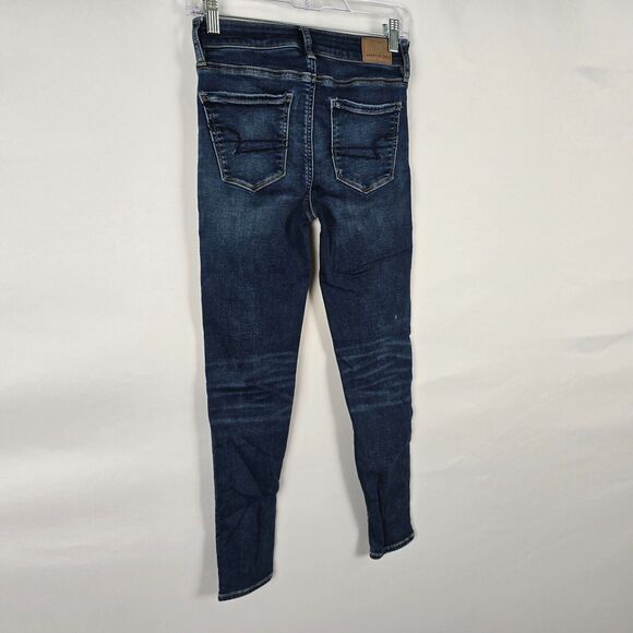 American Eagle Jegging Women's 0 Short Blue Next Level Stretch Distressed - Picture 15 of 16